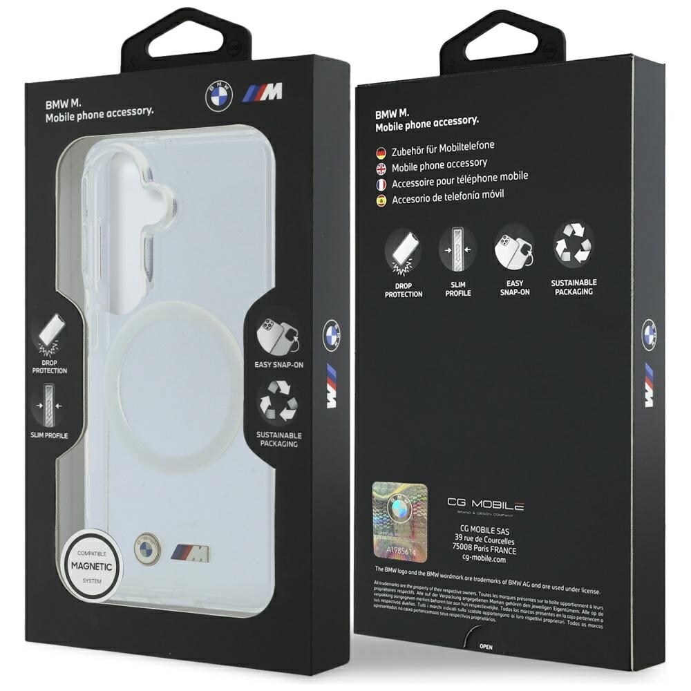 BMW IML Stødsikkert Metal Logo MagSafe-etui til Samsung Galaxy S26 - Transparent