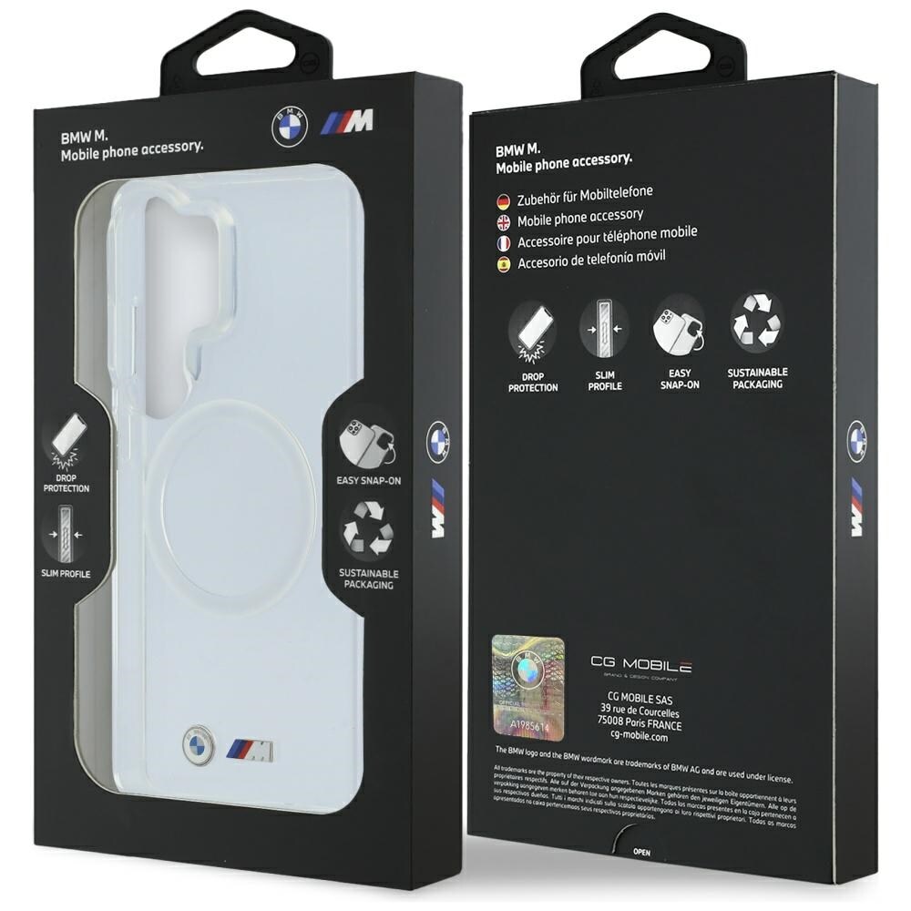 BMW IML Stødsikkert Metal Logo MagSafe-etui til Samsung Galaxy S26 Ultra - Transparent