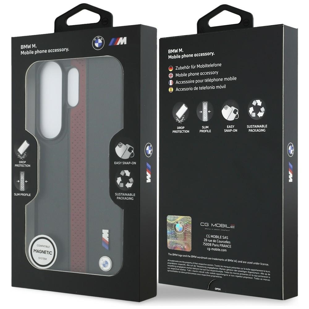 BMW Perforeret MagSafe-etui med stribet logo til Samsung Galaxy S26 Ultra - Rød