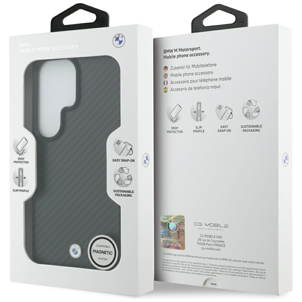 BMW Sign Magnetic Carbon Fiber MagSafe-etui til Samsung Galaxy S26 Ultra - Sort