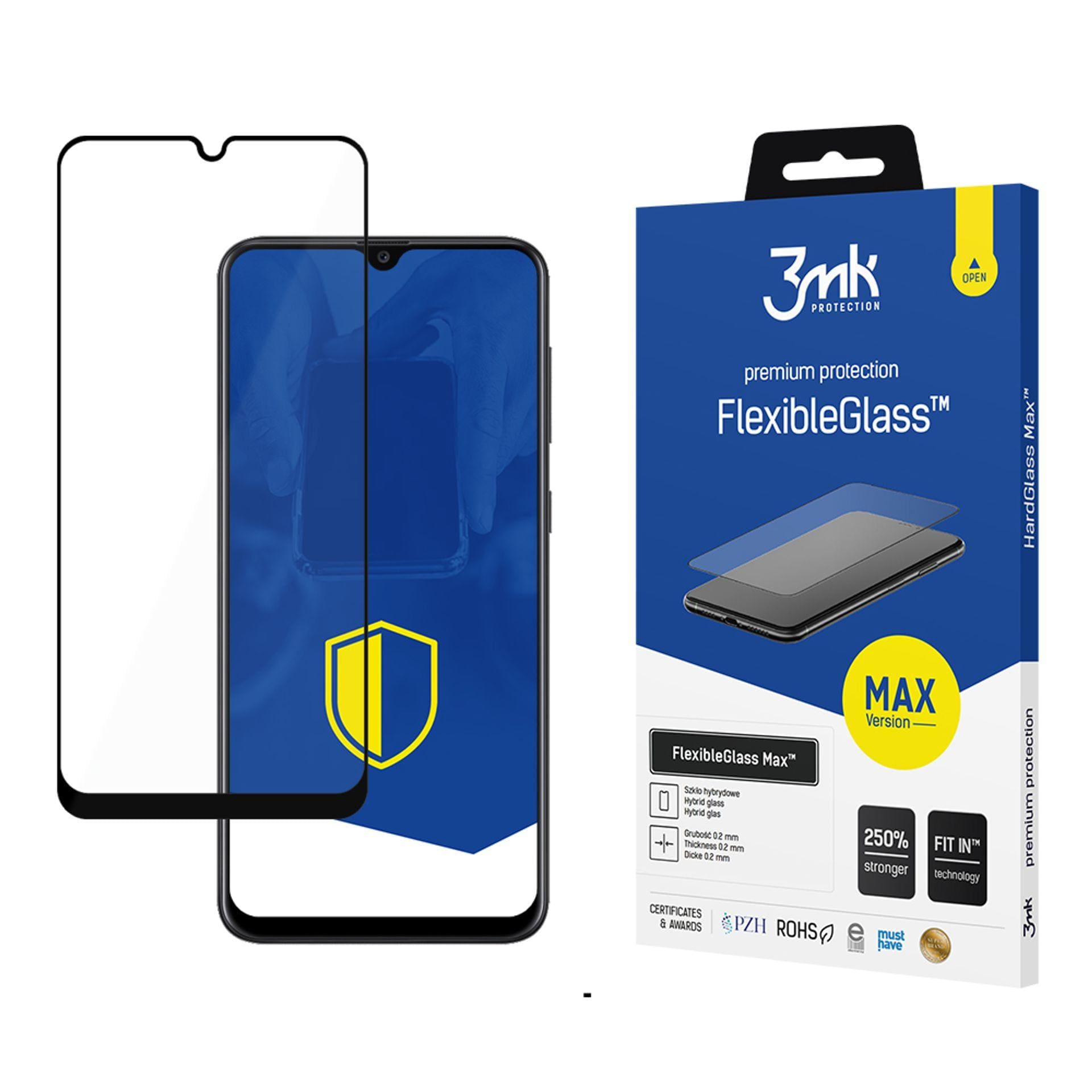 3mk FlexibleGlass Max Black Hybrid Glass til Samsung Galaxy A30 / A50 / A30S / A50S / A40S