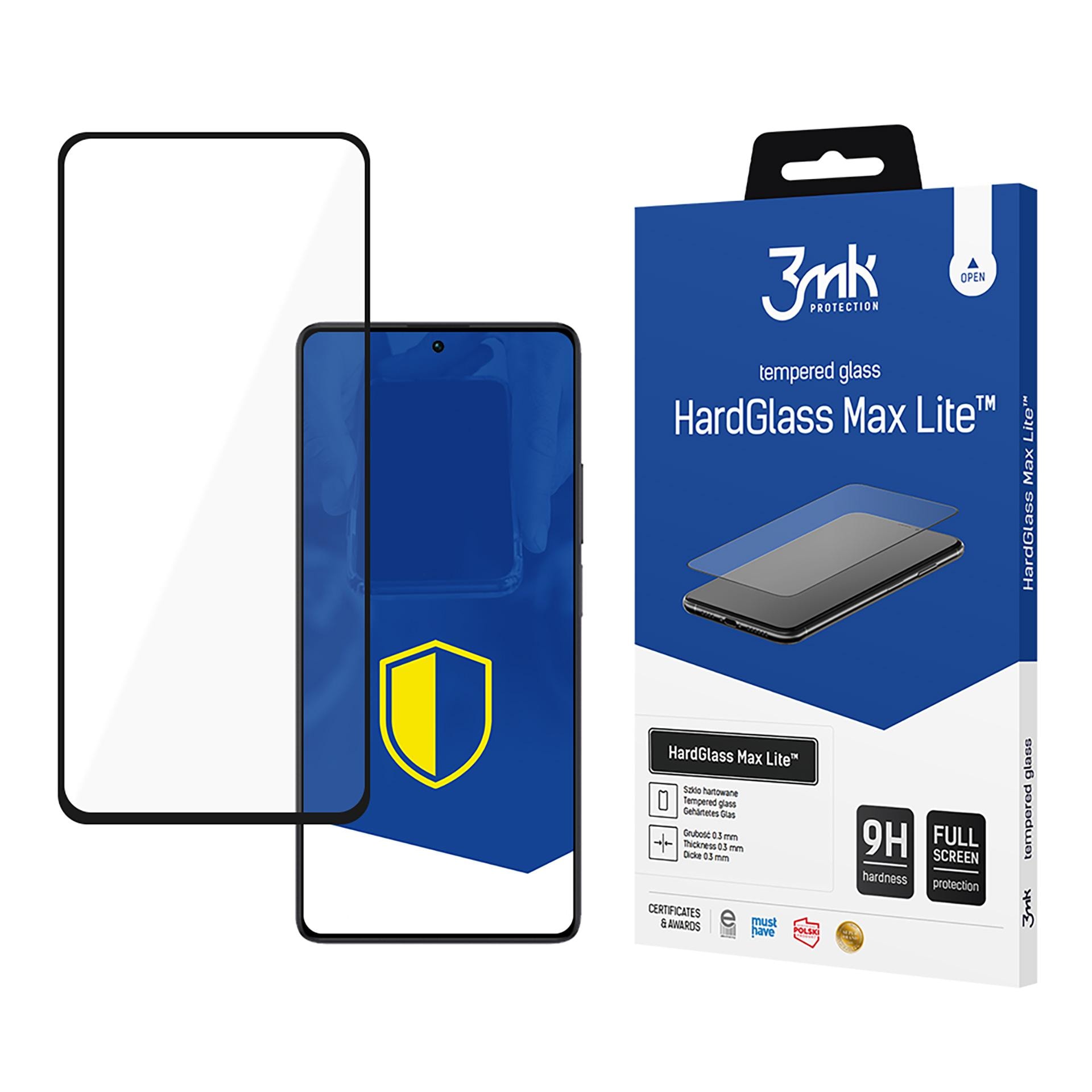 3mk HardGlass Max Lite sort hærdet glas til Xiaomi Redmi Note 13 5G