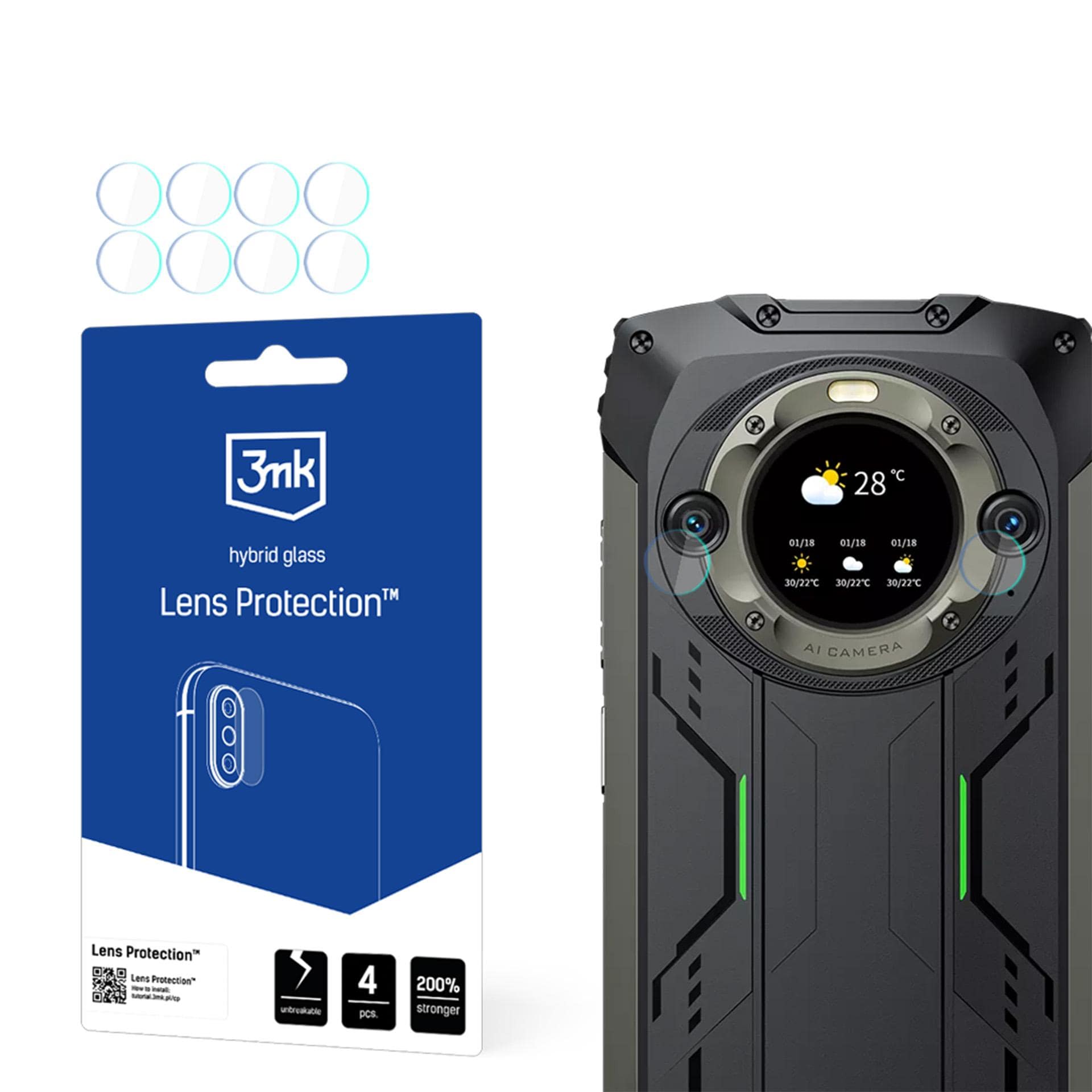 3mk Hybridglas til beskyttelse af kameralinsen på Blackview BV9300 Pro