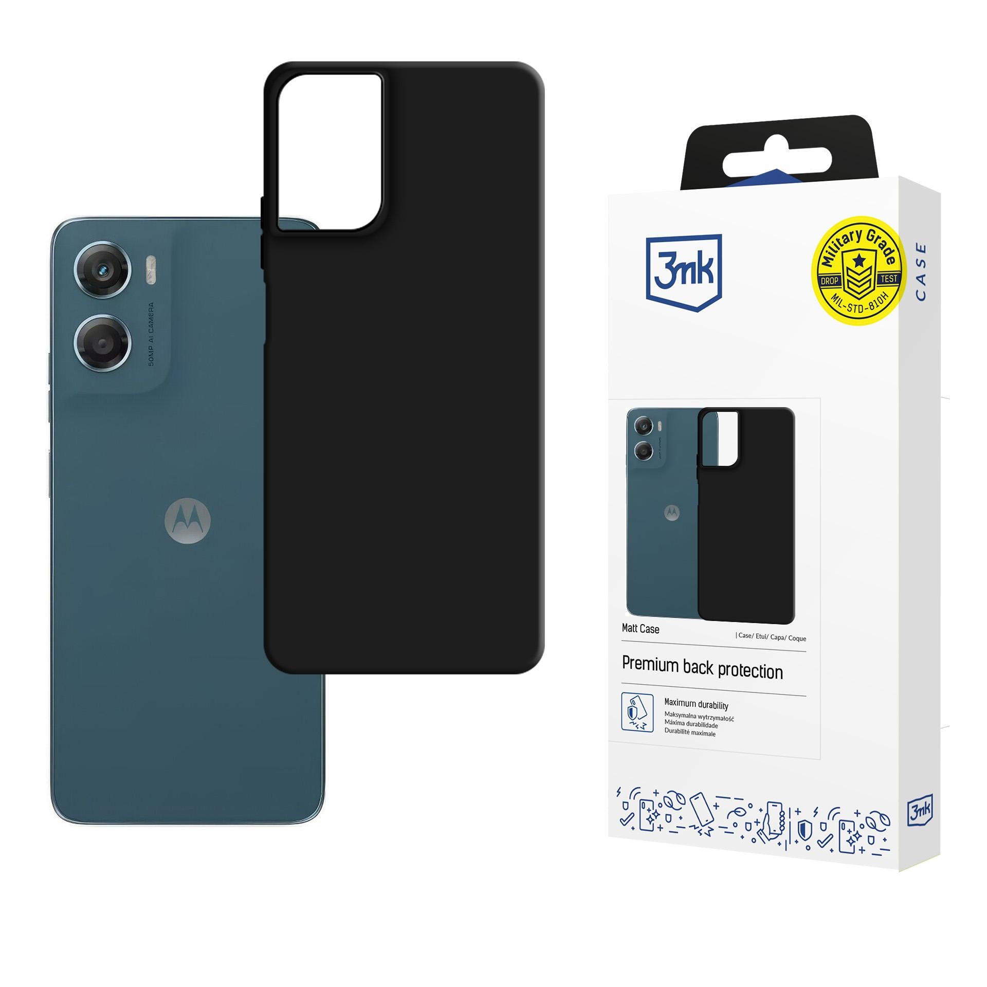3mk Mat etui til Motorola Moto G06 / Moto G06 Power - mat sort
