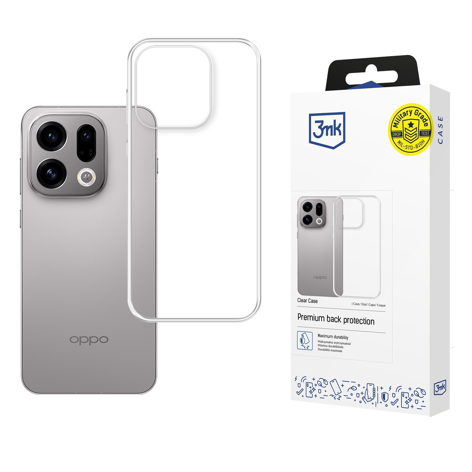 3mk Klar taske til Oppo Find X9 - gennemsigtig