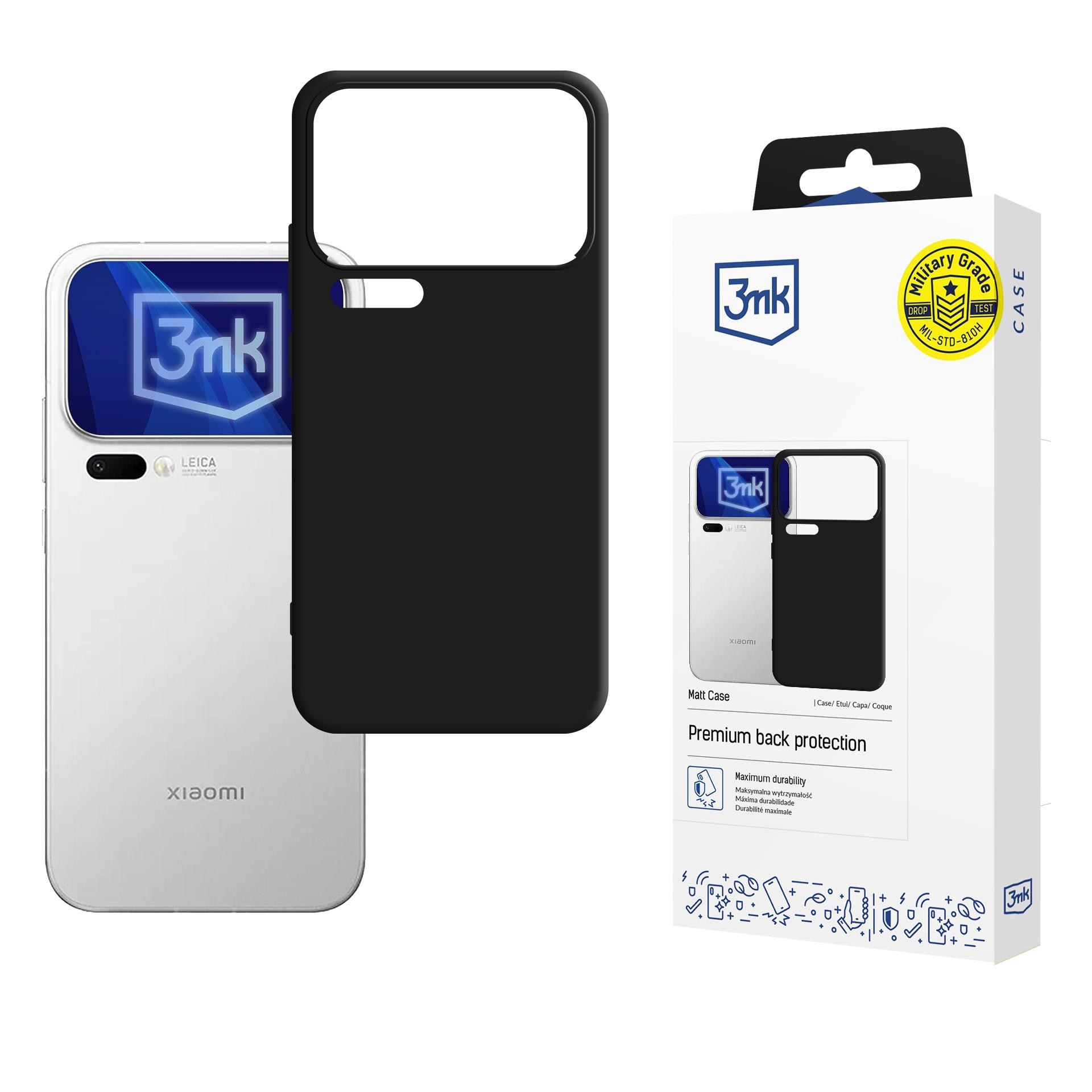 3mk Mat taske til Xiaomi 17 Pro Max - mat sort