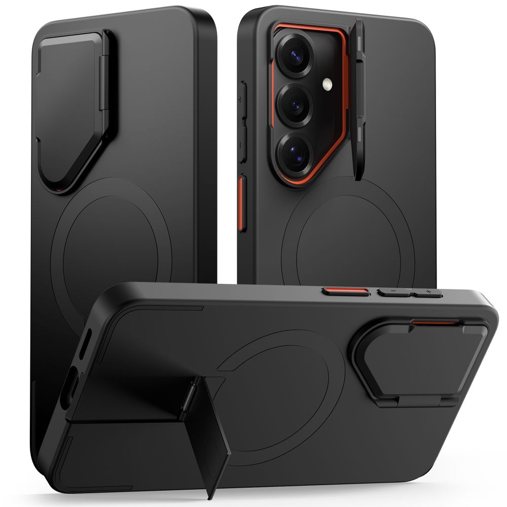 Tech-Protect Kevlar Aura MagSafe-etui til Samsung Galaxy S26 - sort og orange