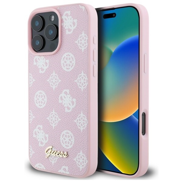 Guess Peony Script MagSafe iPhone 16 Pro Max-etui - Pink