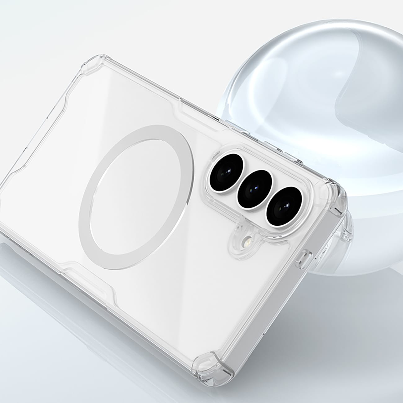 Nillkin Nature TPU Pro-etui kompatibelt med MagSafe til Samsung Galaxy S26+ - Hvid