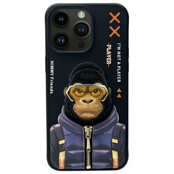 Nimmy Cool&Cute 2.0 Monkey Case til iPhone 15 Pro Max - Sort