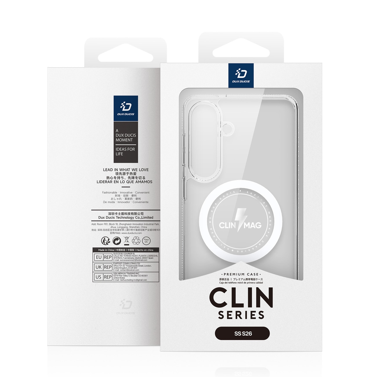 Dux Ducis Clin Mag Case kompatibel med MagSafe til Samsung S26 - gennemsigtig
