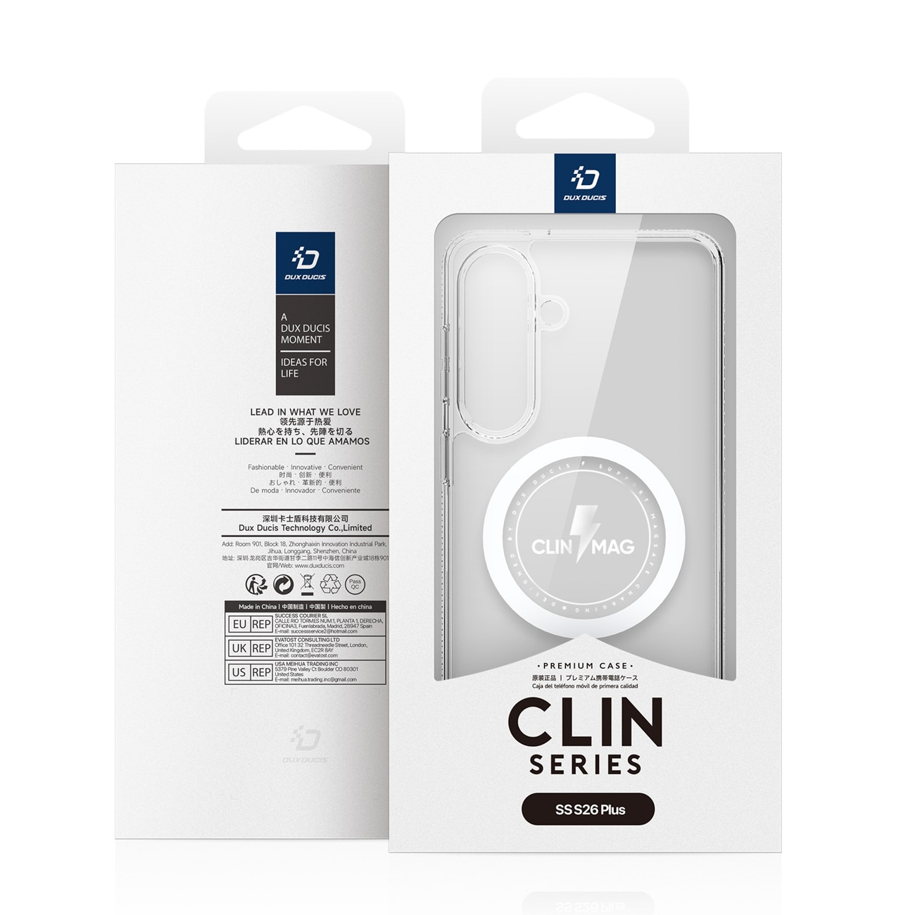 Dux Ducis Clin Mag Case Kompatibel med MagSafe til Samsung S26 Plus - Gennemsigtig