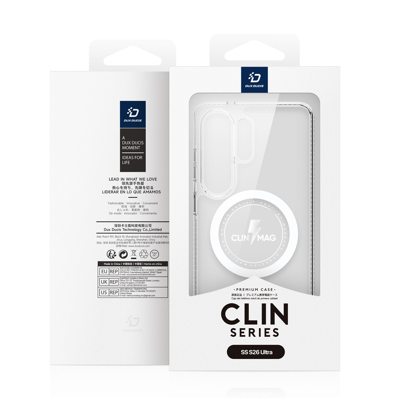 Dux Ducis Clin Mag Case kompatibel med MagSafe til Samsung S26 Ultra - gennemsigtig