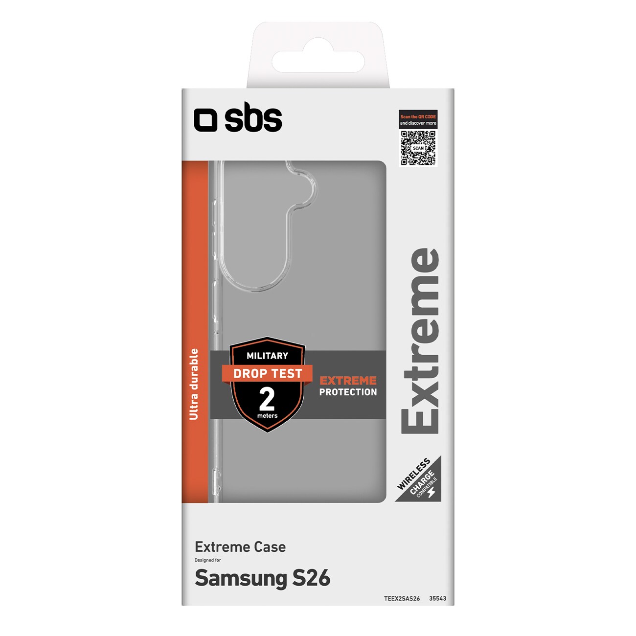 SBS Extreme X2-etui til Samsung Galaxy S26 - Transparent