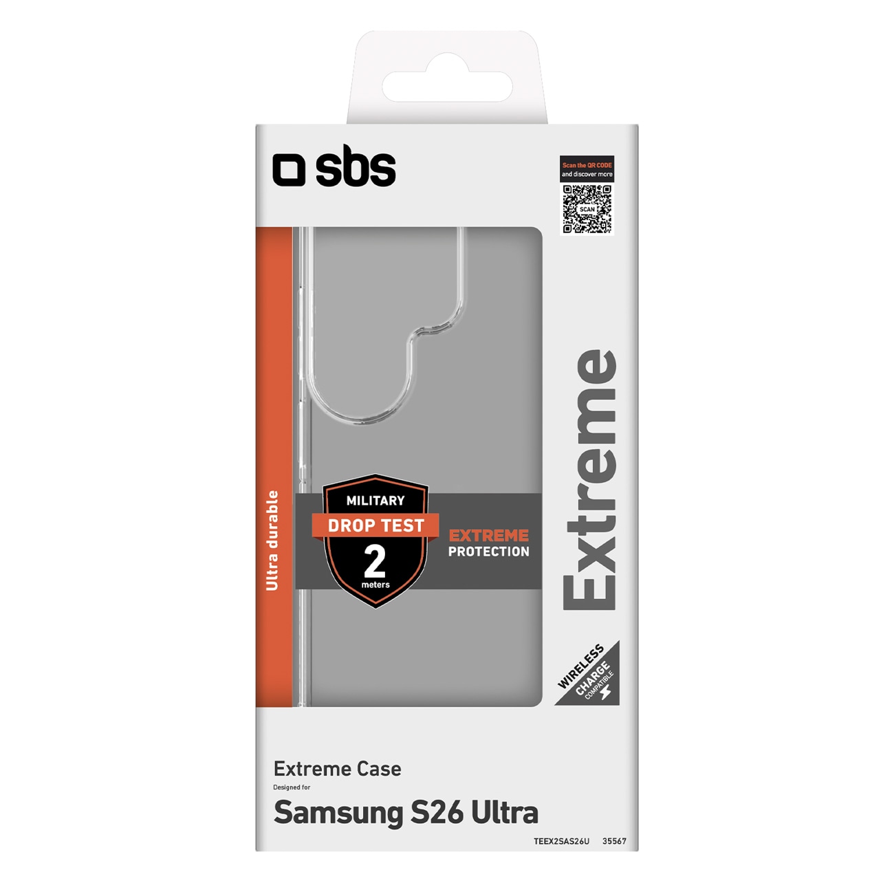 SBS Extreme X2-etui til Samsung Galaxy S26 Ultra - Transparent