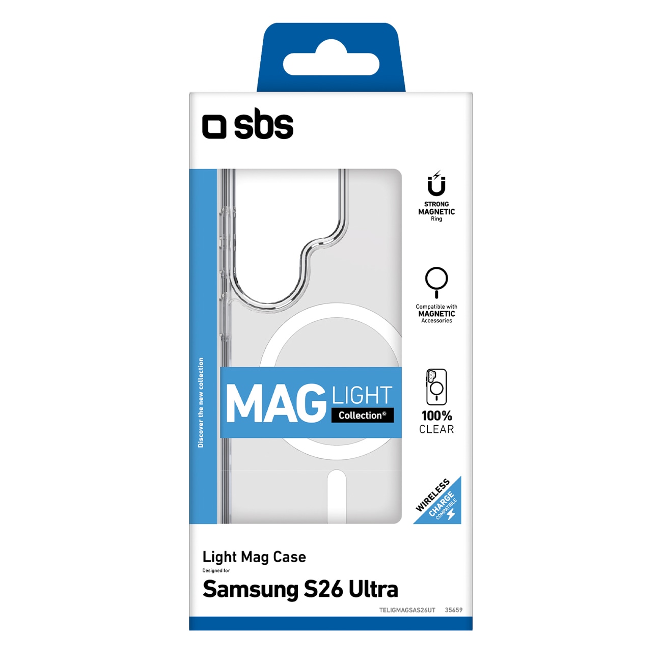 SBS Cover Light Mag Etui til Samsung Galaxy S26 Ultra - Kompatibel med MagSafe, Transparent