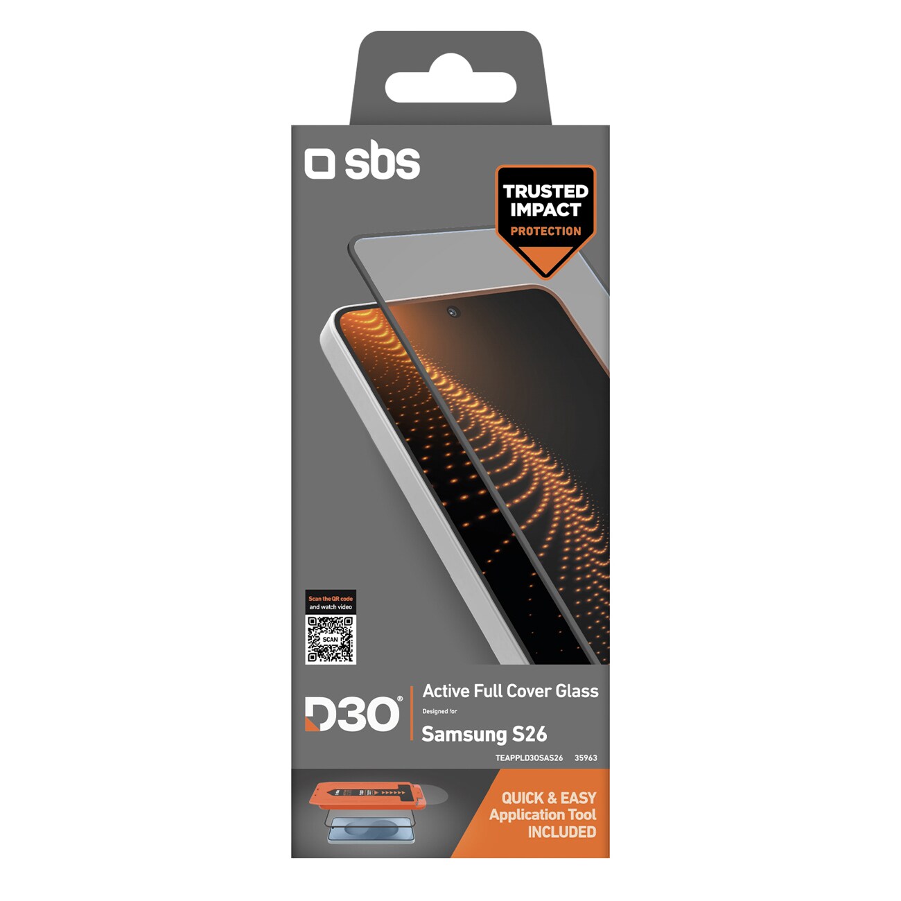 SBS D3O Glass med applikator til Samsung Galaxy S26