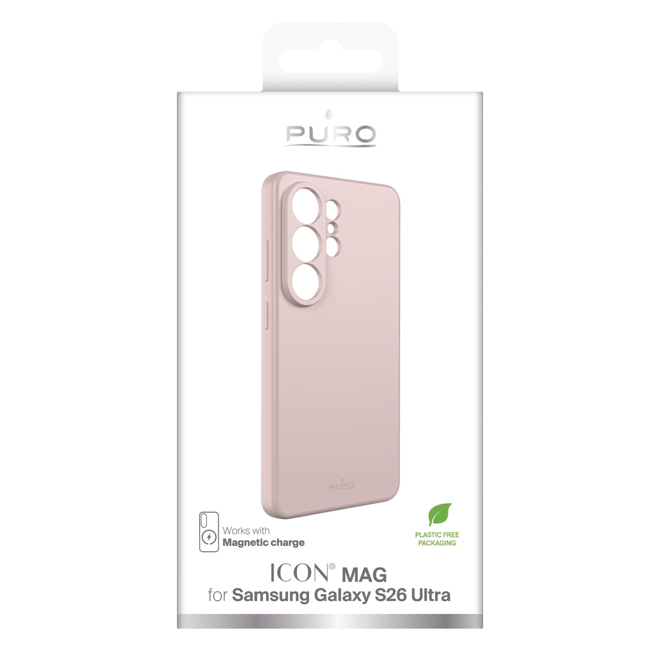 Puro ICON MAG beskyttelsesetui til Samsung Galaxy S26 Ultra Silikone Kompatibel med MagSafe - Pink
