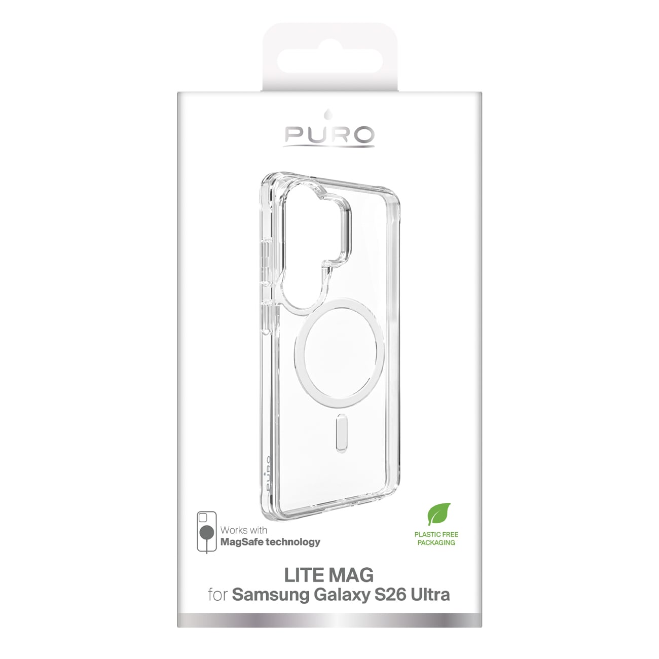 Puro LITE MAG beskyttelsesetui til Samsung Galaxy S26 Ultra Kompatibel med MagSafe - Gennemsigtig