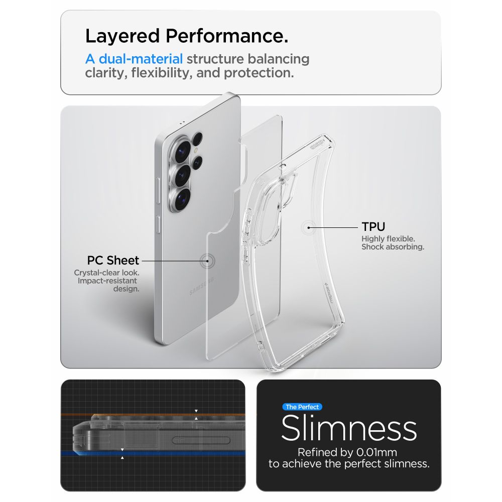 Spigen Ultra Hybrid-etui til Samsung Galaxy S26 Ultra - Transparent