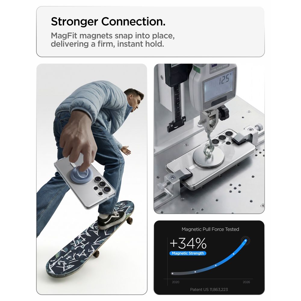 Spigen Ultra Hybrid Mag MagSafe-etui til Samsung Galaxy S26 Ultra - Klar og hvid