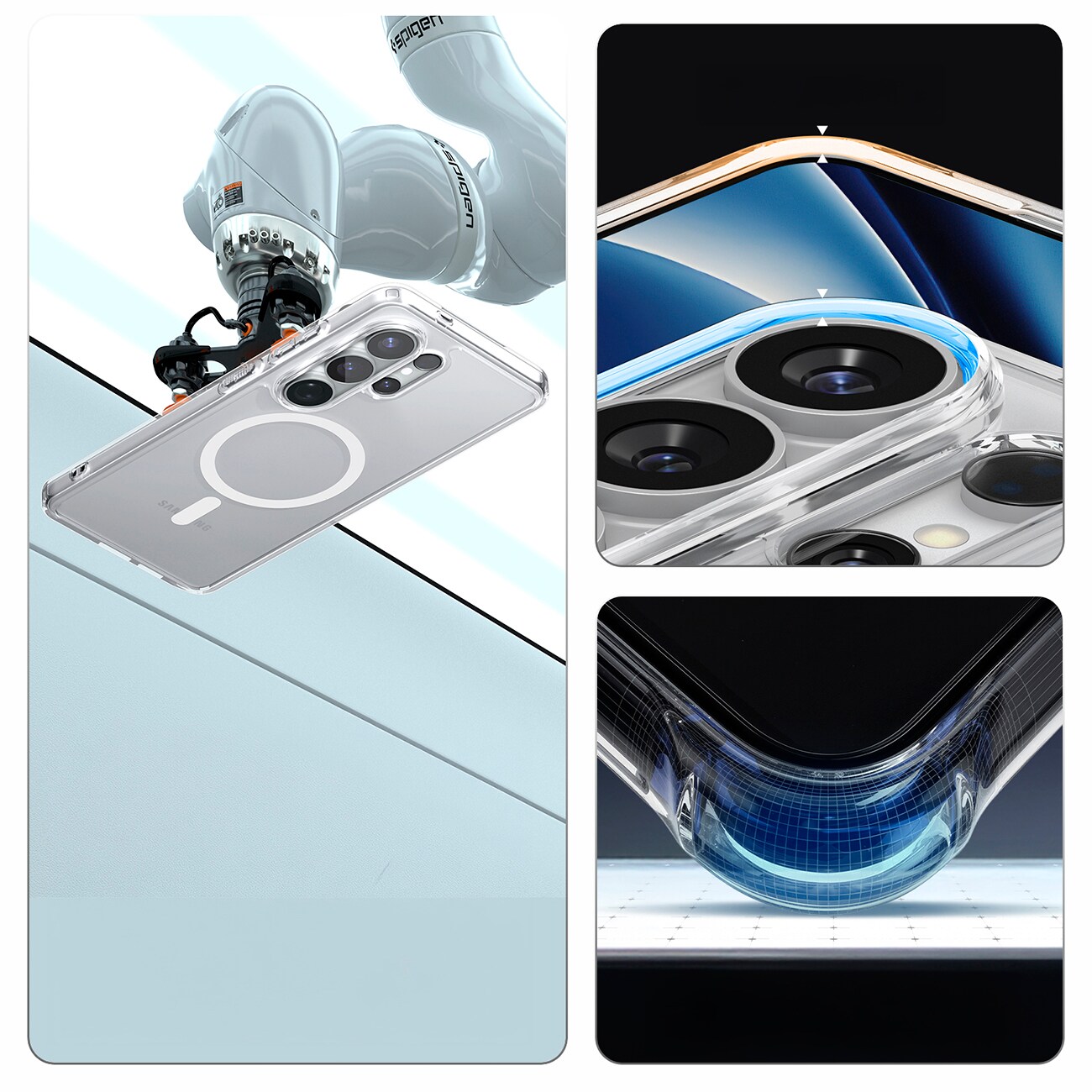 Spigen Ultra Hybrid Mag MagSafe-etui til Samsung Galaxy S26 Ultra - Klar og hvid