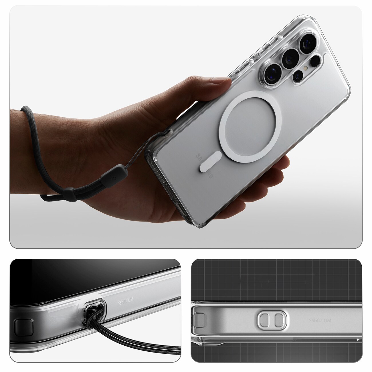 Spigen Ultra Hybrid Mag MagSafe-etui til Samsung Galaxy S26 Ultra - Klar og hvid