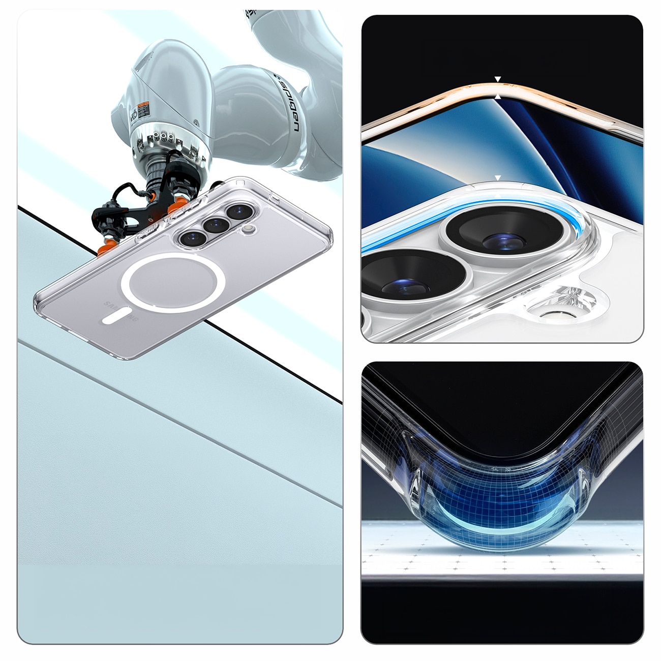 Spigen Ultra Hybrid Mag MagSafe-etui til Samsung Galaxy S26+ - Klar og hvid