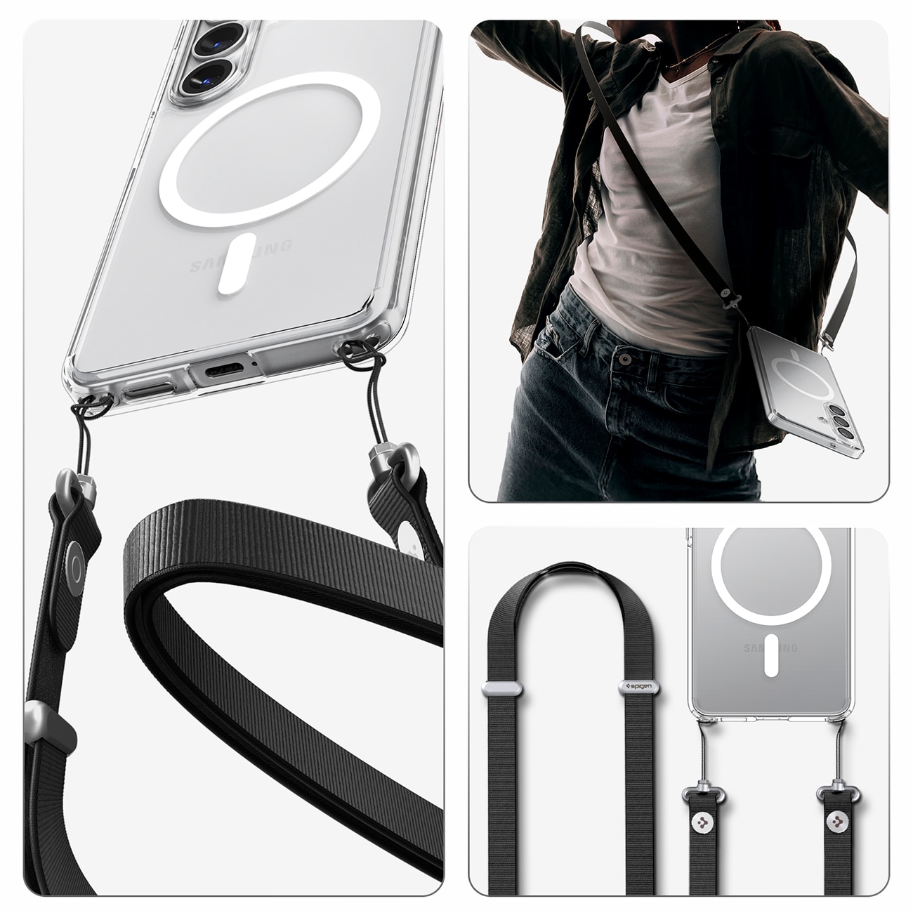 Spigen Ultra Hybrid Mag MagSafe-etui til Samsung Galaxy S26+ - Klar og hvid
