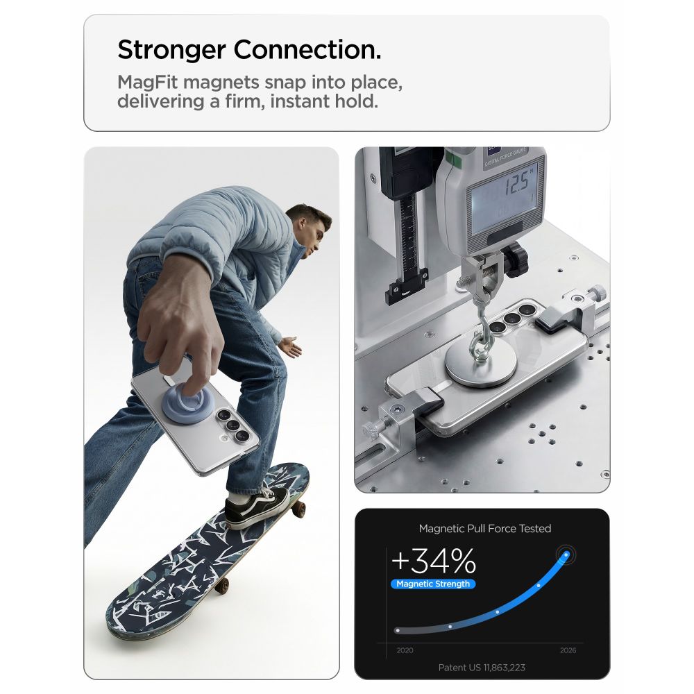 Spigen Ultra Hybrid Mag MagSafe-etui til Samsung Galaxy S26+ - Klar og hvid