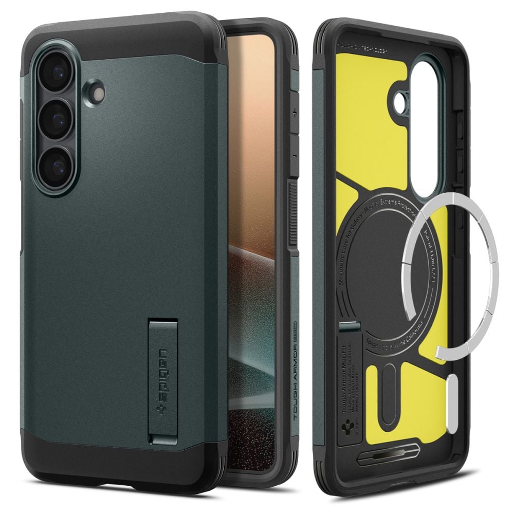 Spigen Tough Armor Mag MagSafe-etui til Samsung Galaxy S26+ - Grøn