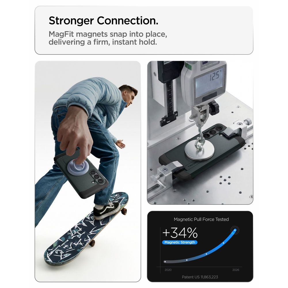 Spigen Tough Armor Mag MagSafe-etui til Samsung Galaxy S26+ - Grøn