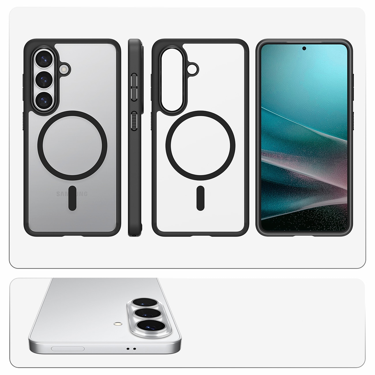 Spigen Ultra Hybrid Mag MagSafe-etui til Samsung Galaxy S26 - Klar sort