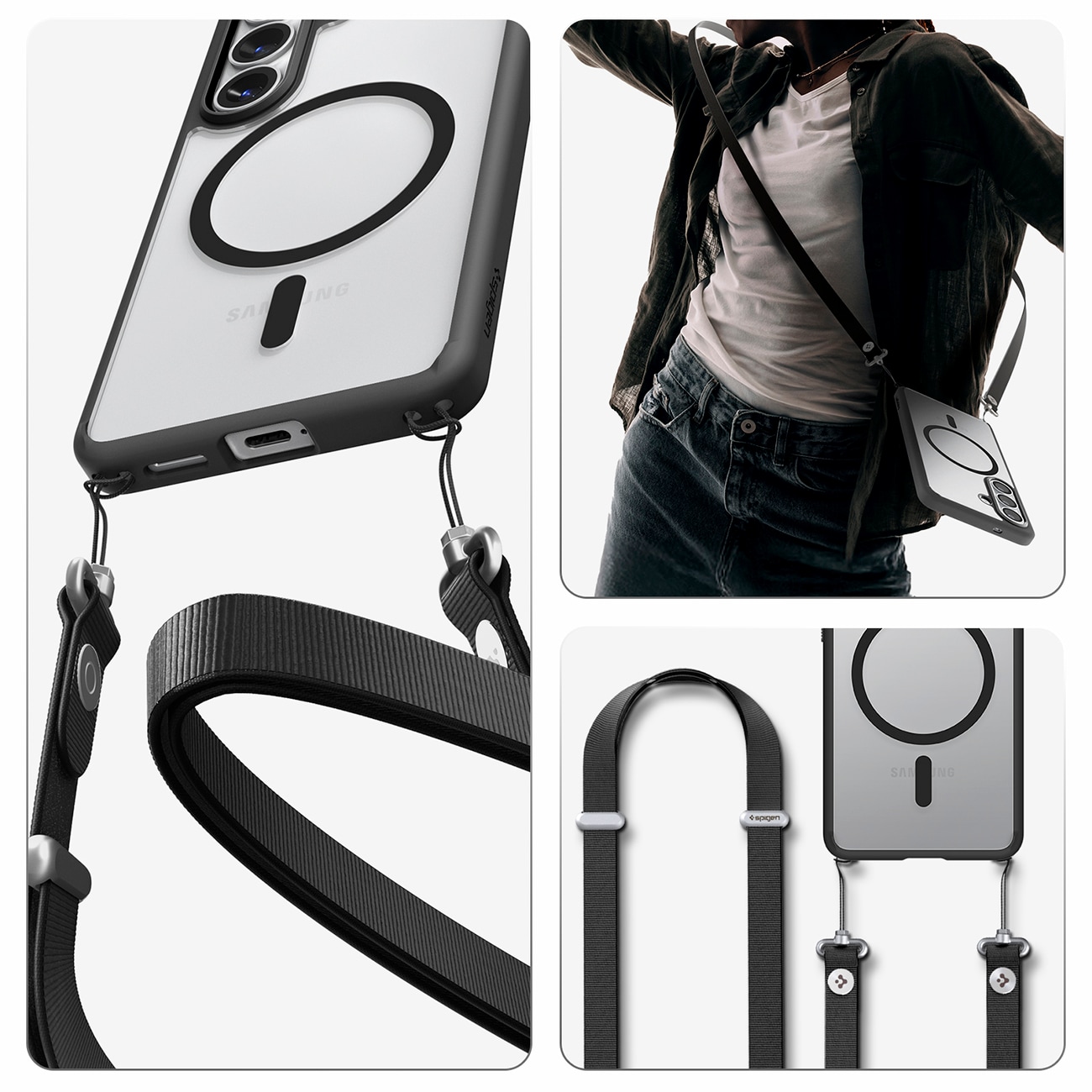 Spigen Ultra Hybrid Mag MagSafe-etui til Samsung Galaxy S26 - Klar sort
