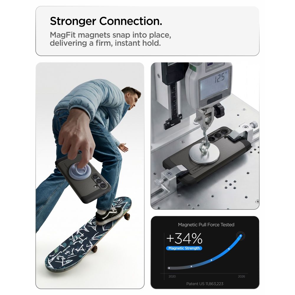 Spigen Tough Armor Mag MagSafe-etui til Samsung Galaxy S26 - grå