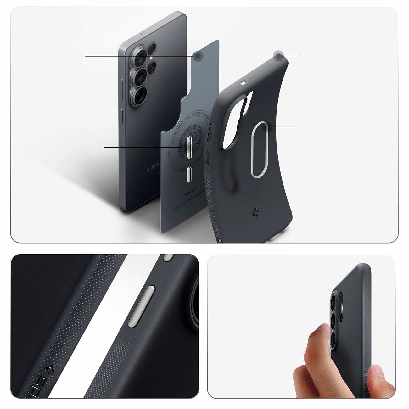 Spigen Nano Pop Mag MagSafe-etui til Samsung Galaxy S26 Ultra - Sort