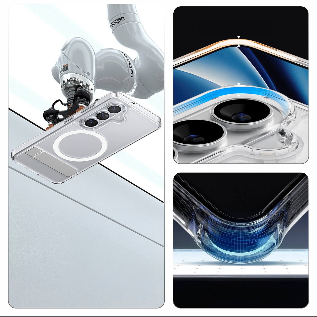 Spigen Ultra Hybrid S Mag MagSafe-etui til Samsung Galaxy S26 - Klar og hvid