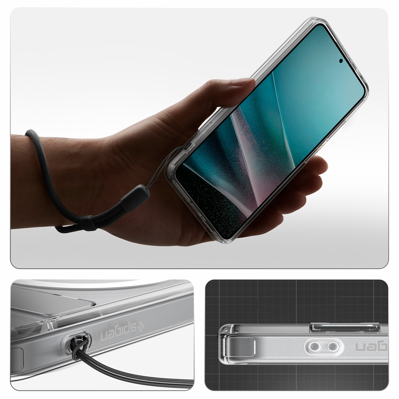 Spigen Ultra Hybrid S Mag MagSafe-etui til Samsung Galaxy S26 - Klar og hvid