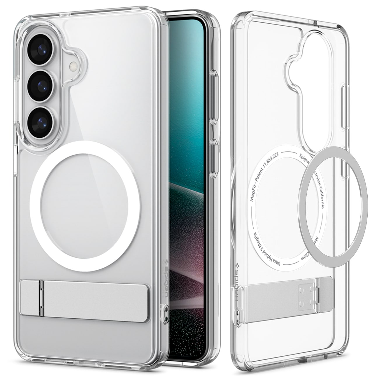 Spigen Ultra Hybrid S Mag MagSafe-etui til Samsung Galaxy S26 - Klar og hvid