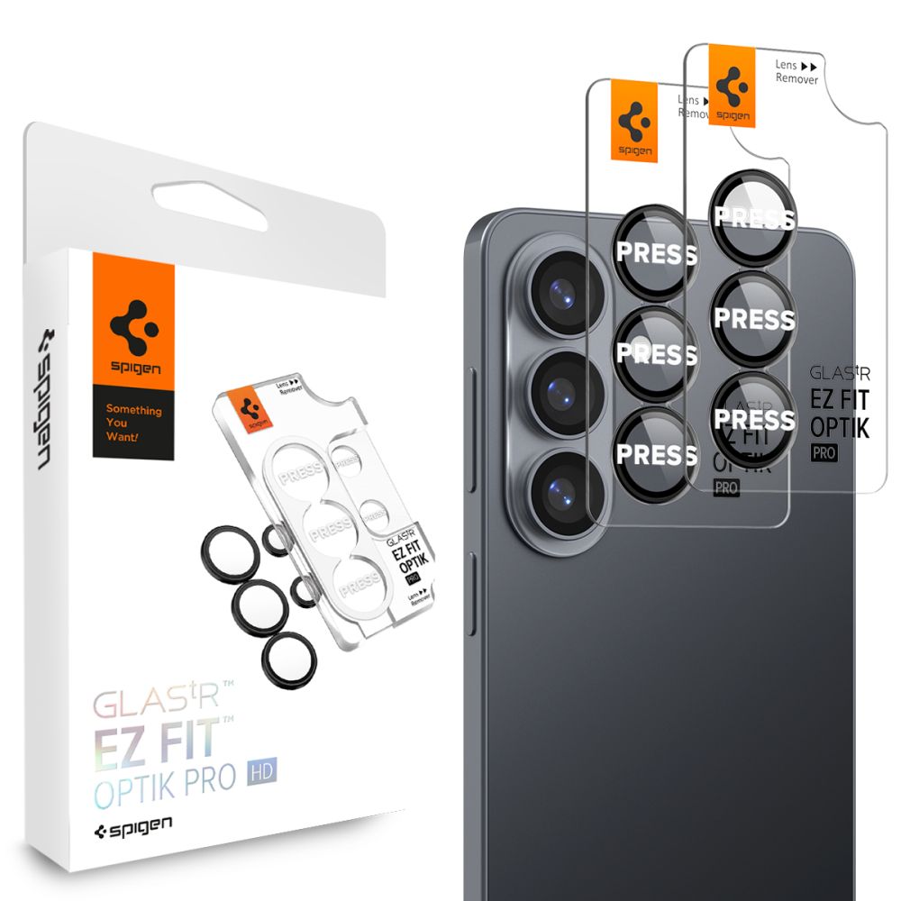 Spigen Glas.Tr Ez Fit Optik Pro HD Camera Cover 2-pack til Samsung Galaxy S26+ - Sort