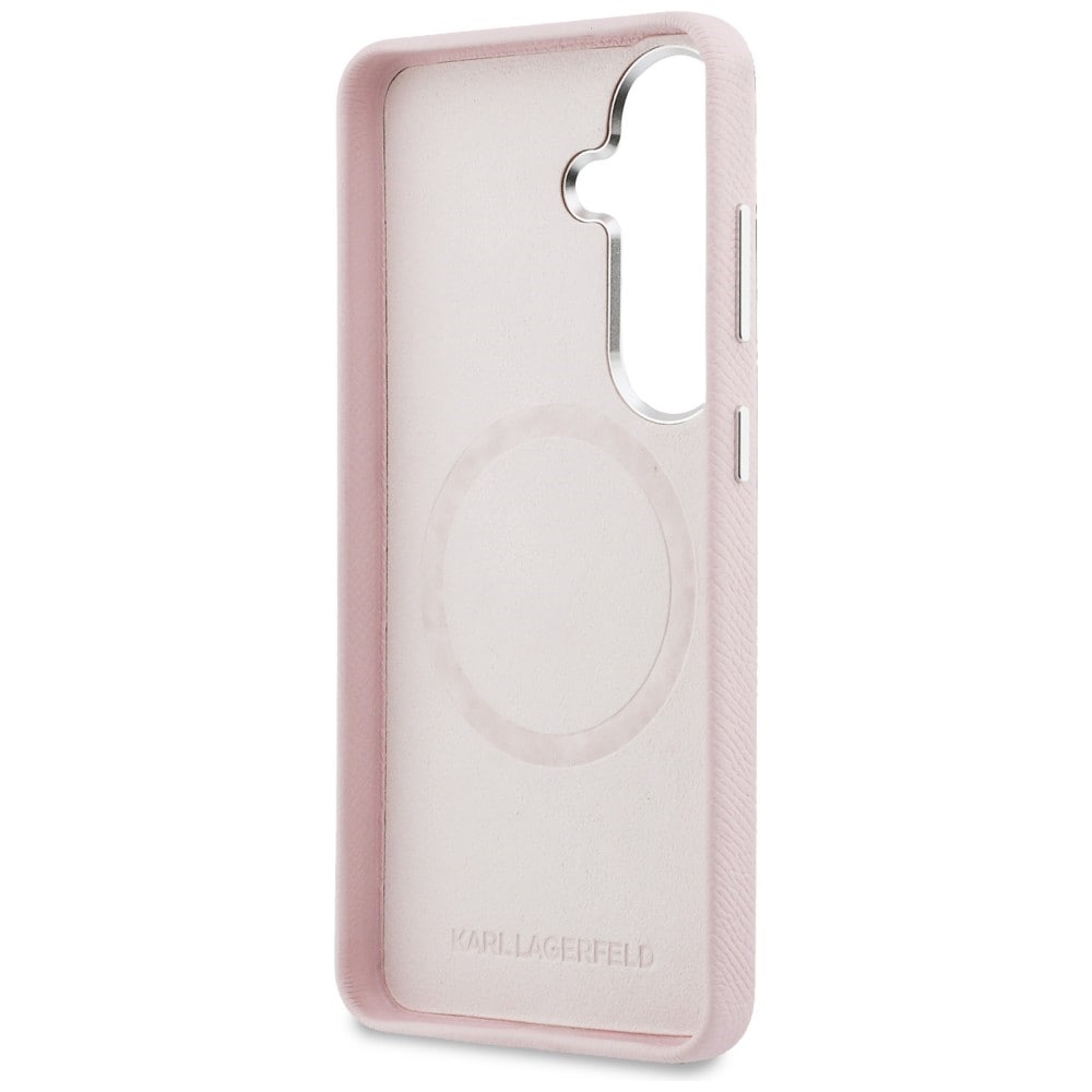 Karl Lagerfeld Saffiano KC Metal Logo MagSafe-etui til Samsung Galaxy S26+ - Pink