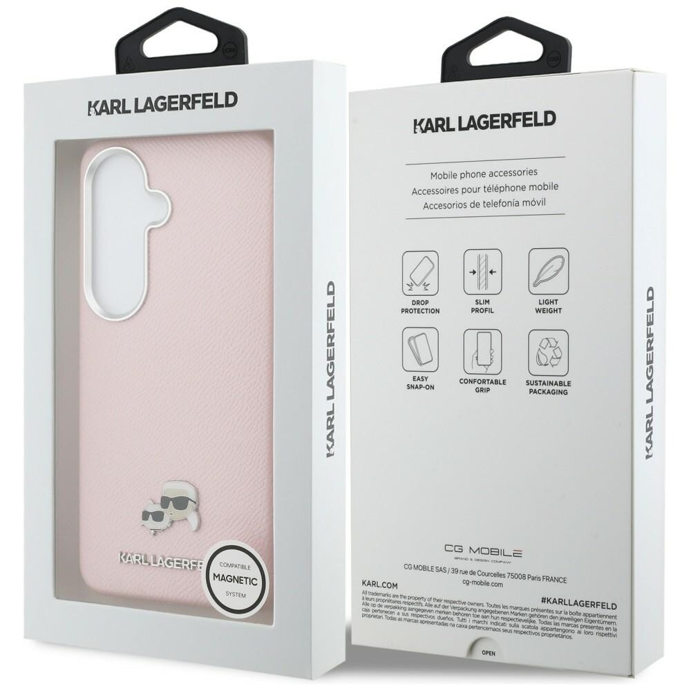 Karl Lagerfeld Saffiano KC Metal Logo MagSafe-etui til Samsung Galaxy S26+ - Pink