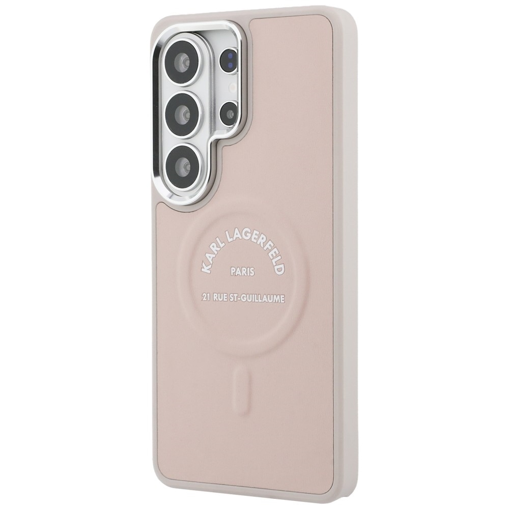 Karl Lagerfeld-præget ring RSG-logo MagSafe-etui til Samsung Galaxy S26 Ultra - Pink