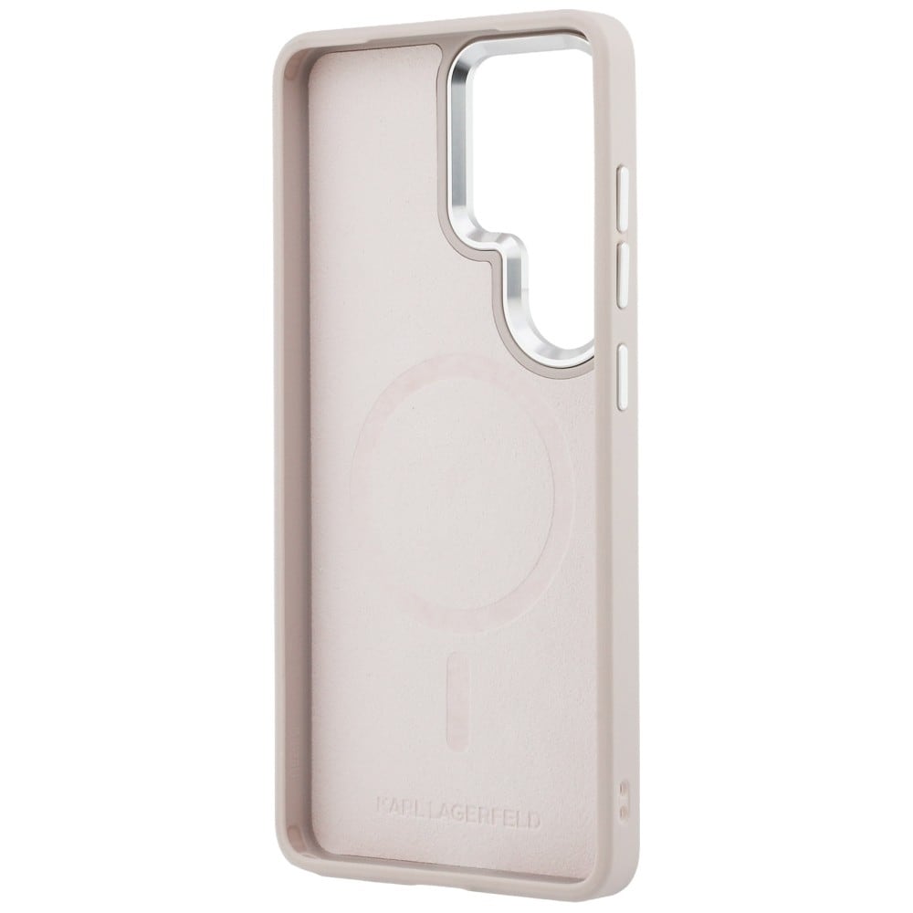 Karl Lagerfeld-præget ring RSG-logo MagSafe-etui til Samsung Galaxy S26 Ultra - Pink