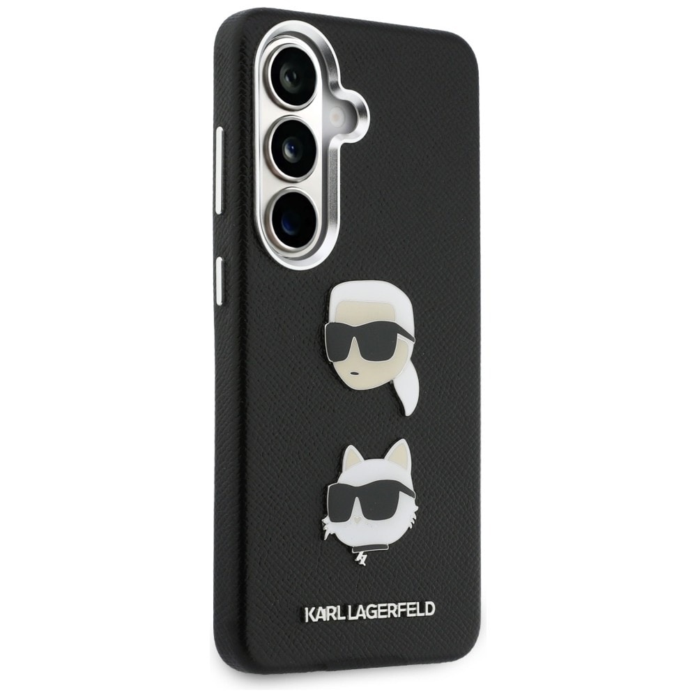 Karl Lagerfeld Saffiano Double Heads metaltaske til Samsung Galaxy S26 - Sort