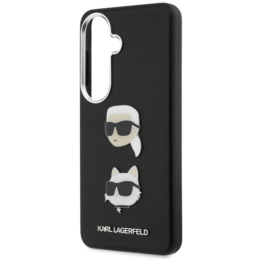 Karl Lagerfeld Saffiano Double Heads metaltaske til Samsung Galaxy S26 - Sort