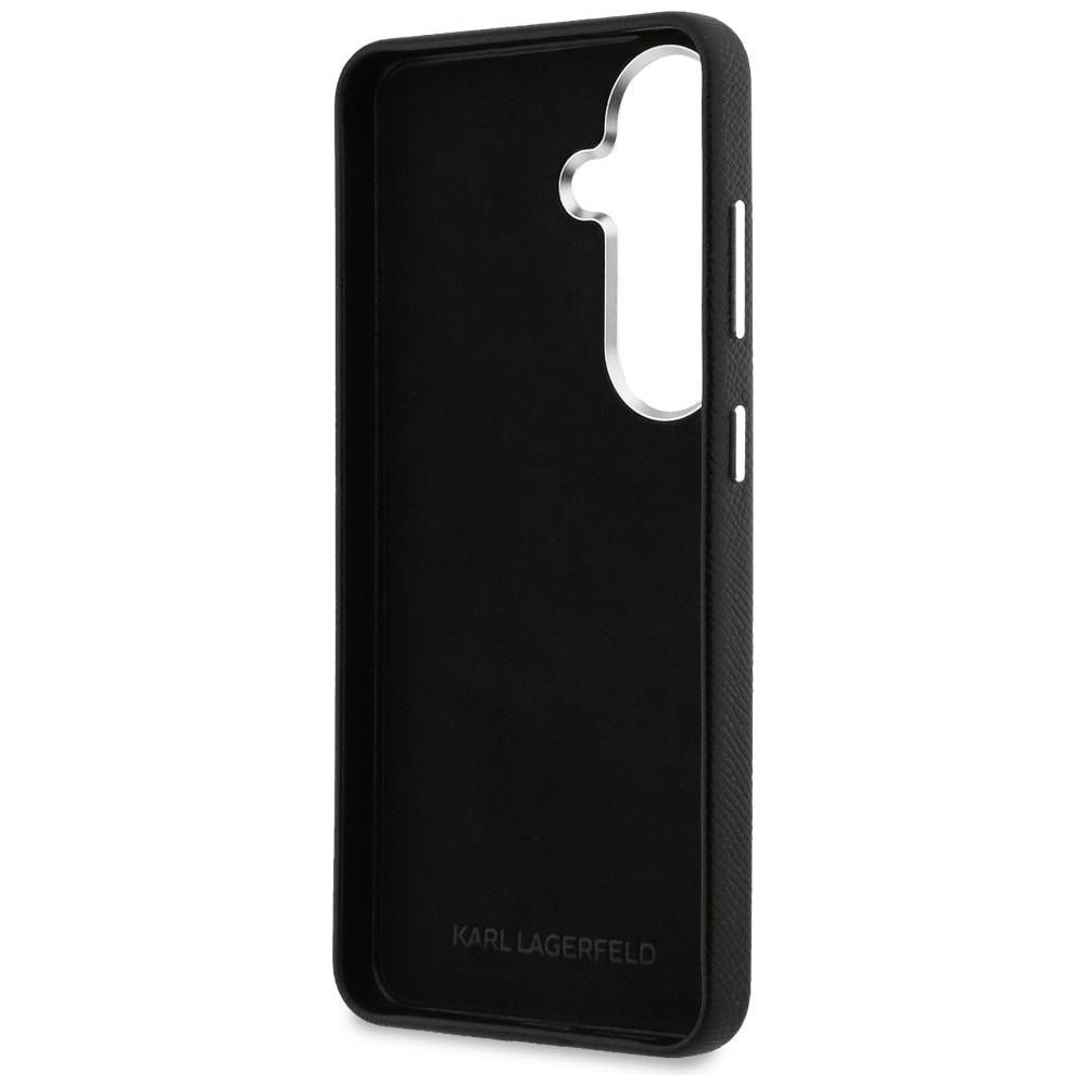 Karl Lagerfeld Saffiano Double Heads metaltaske til Samsung Galaxy S26 - Sort