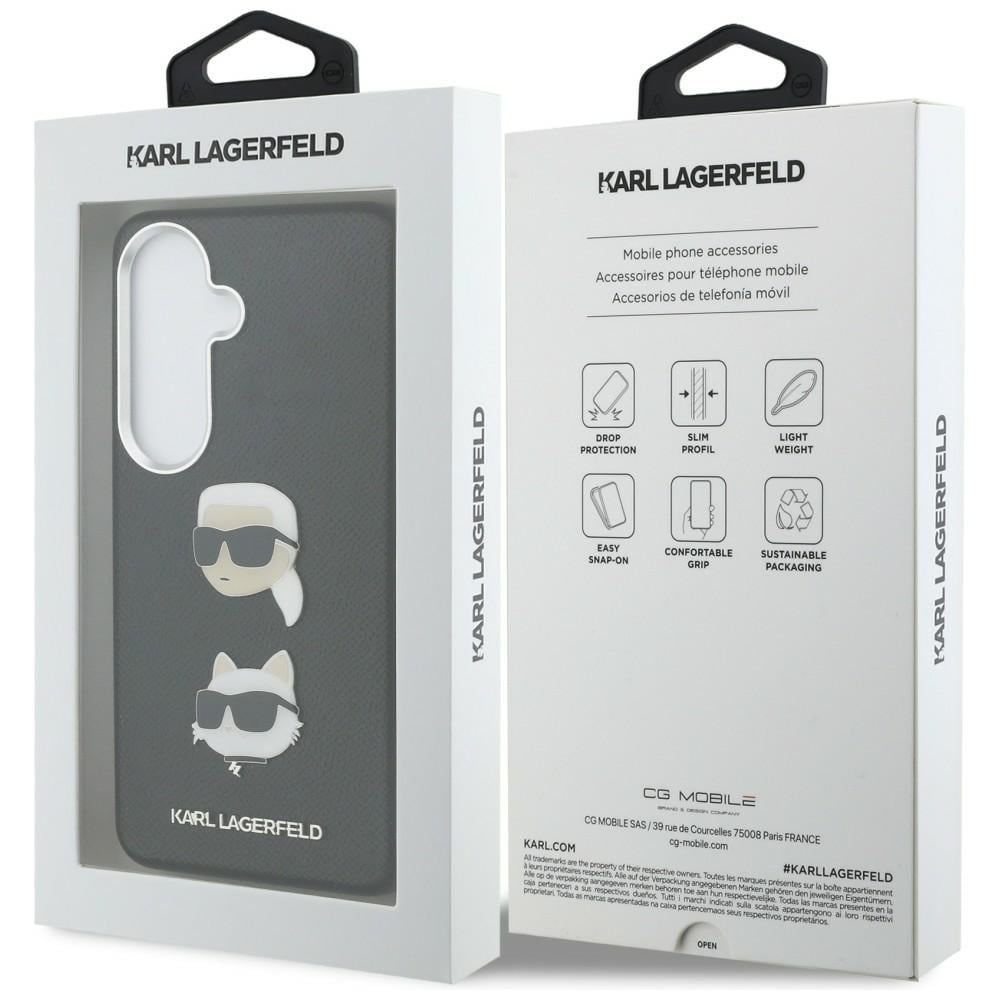 Karl Lagerfeld Saffiano Double Heads metaltaske til Samsung Galaxy S26+ - Sort