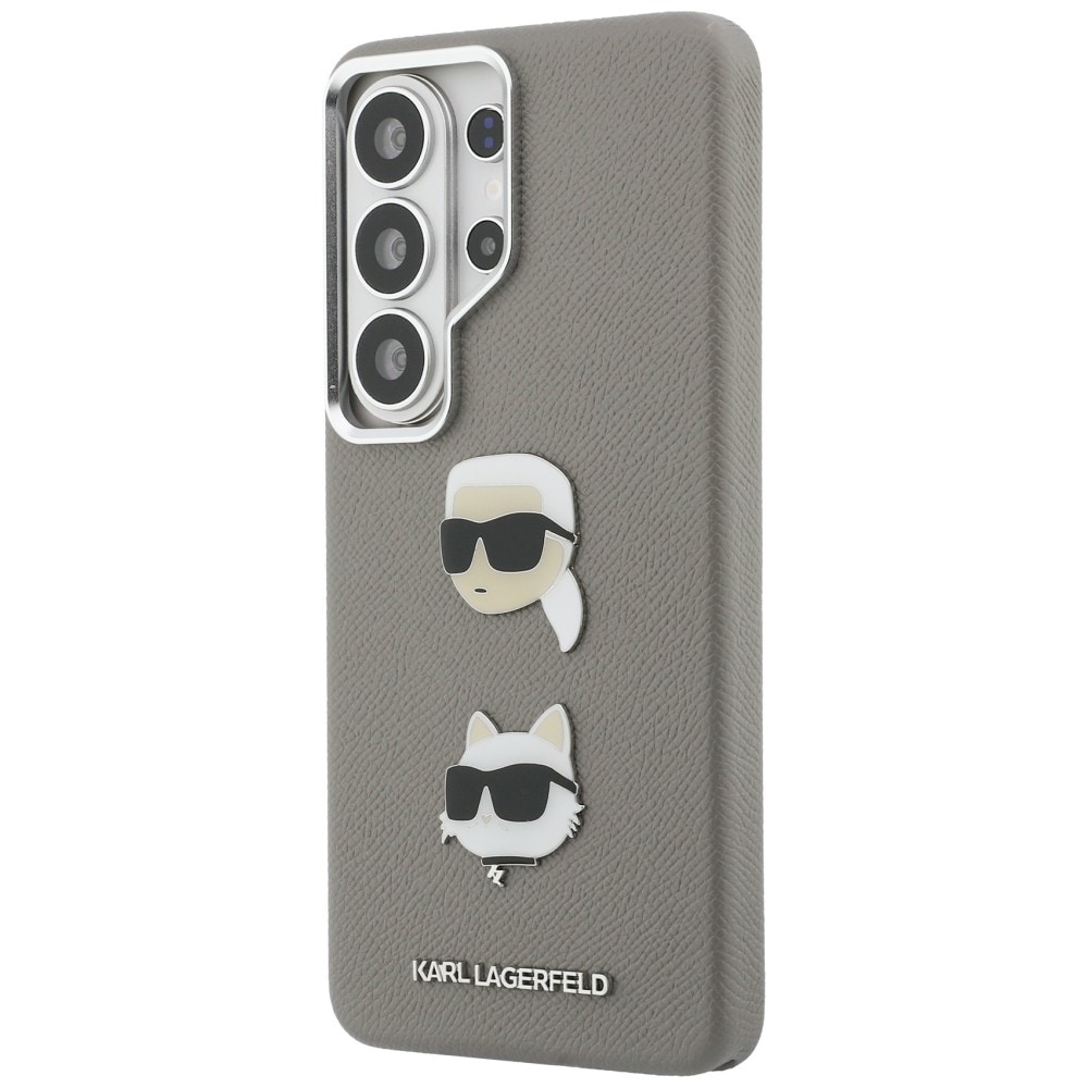 Karl Lagerfeld Saffiano Double Heads metaltaske til Samsung Galaxy S26 Ultra - sølv