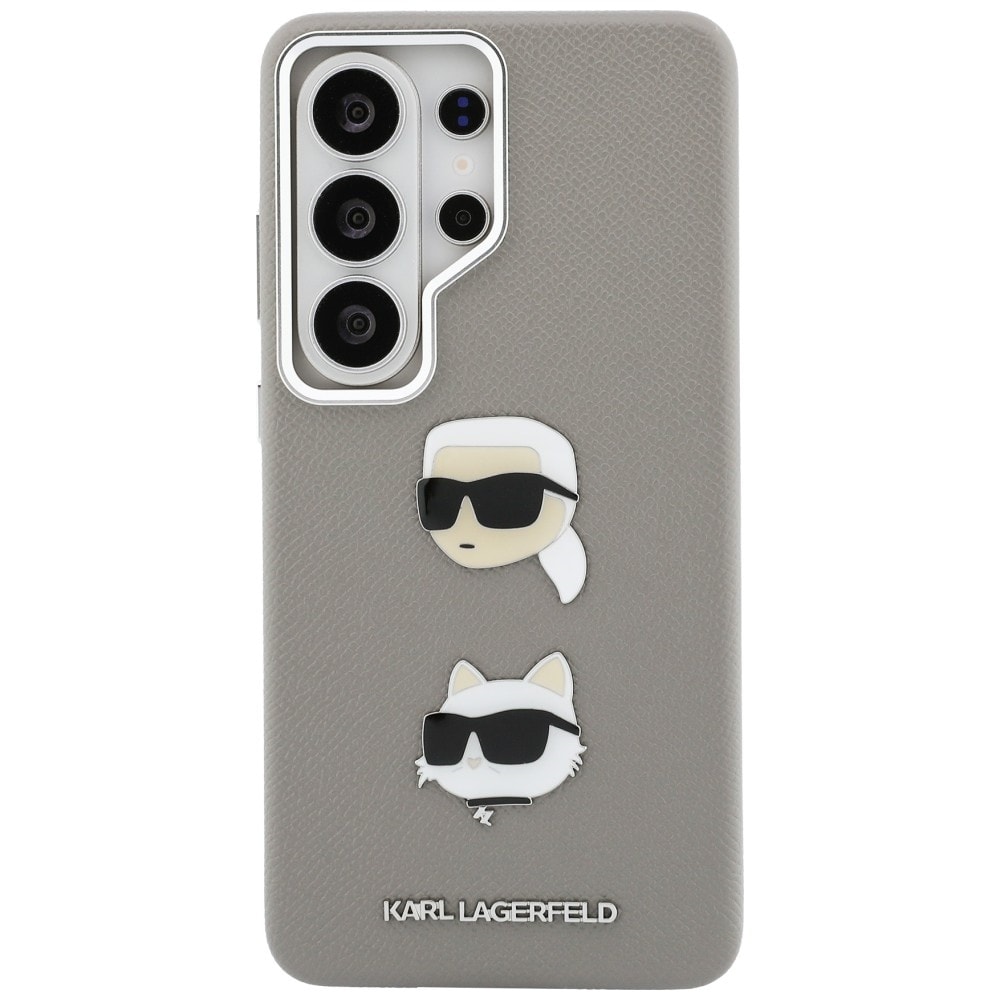 Karl Lagerfeld Saffiano Double Heads metaltaske til Samsung Galaxy S26 Ultra - sølv